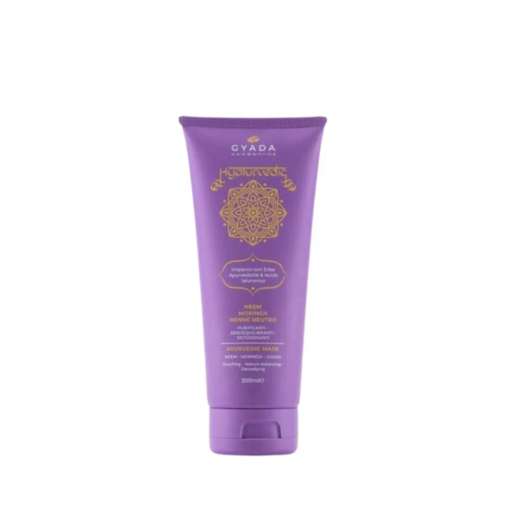 1-imagen_8054609981057_1.webp Gyada Cabello Hyalurvedic Impacco Ayurvedico Mask Purificante Neem, Moringa, Henné Neutro 200ml - Imagen 1