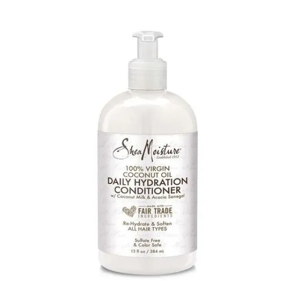 1-shea-cond.webp Shea Moisture 100% Virgin Coconut Oil Daily Hydration Conditioner 384ml - Imagen 1
