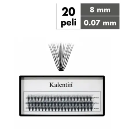 Kalentin Extensiones De Pestañas En Mechones 20 Pelos 0,07 8mm